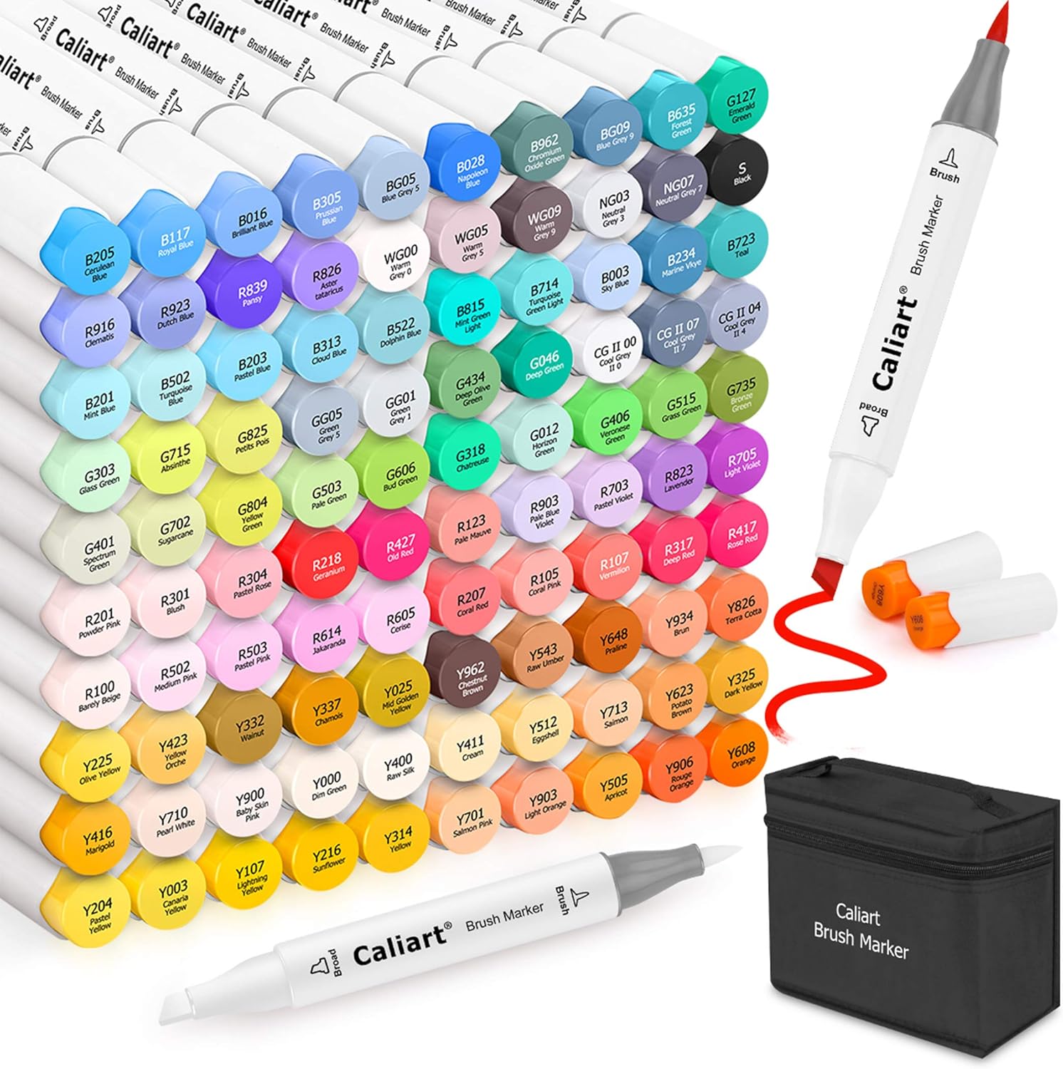 101 Colors Alcohol Markers Brush Tip